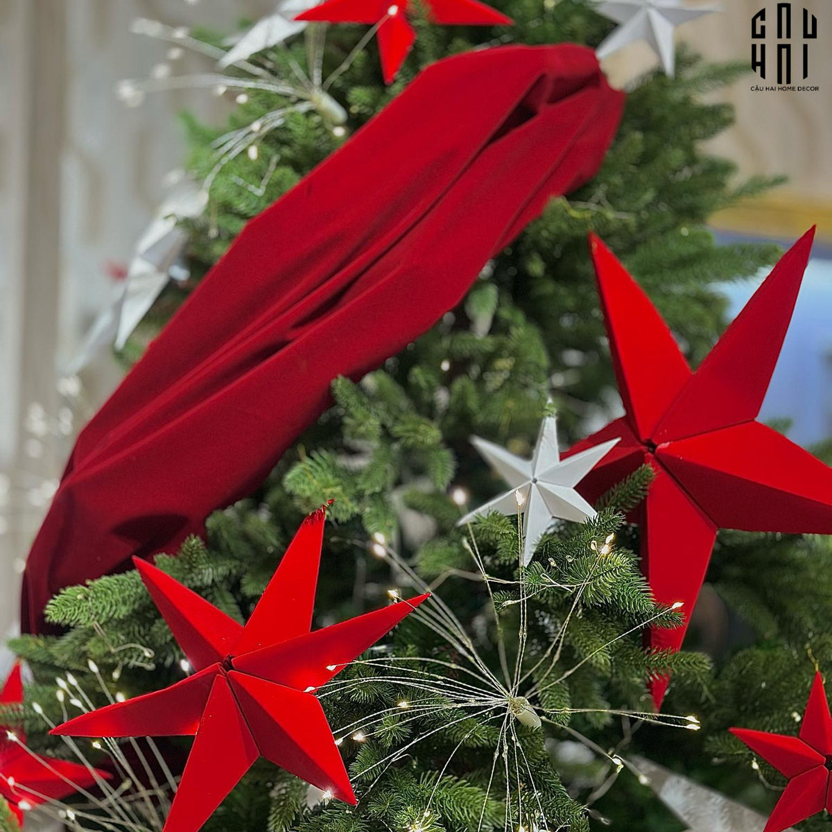 Cây Thông Giáng Sinh - Red Velvet Christmas Tree 2M4-TRANG TRÍ GIÁNG SINH-CẬU HAI HOME DECOR