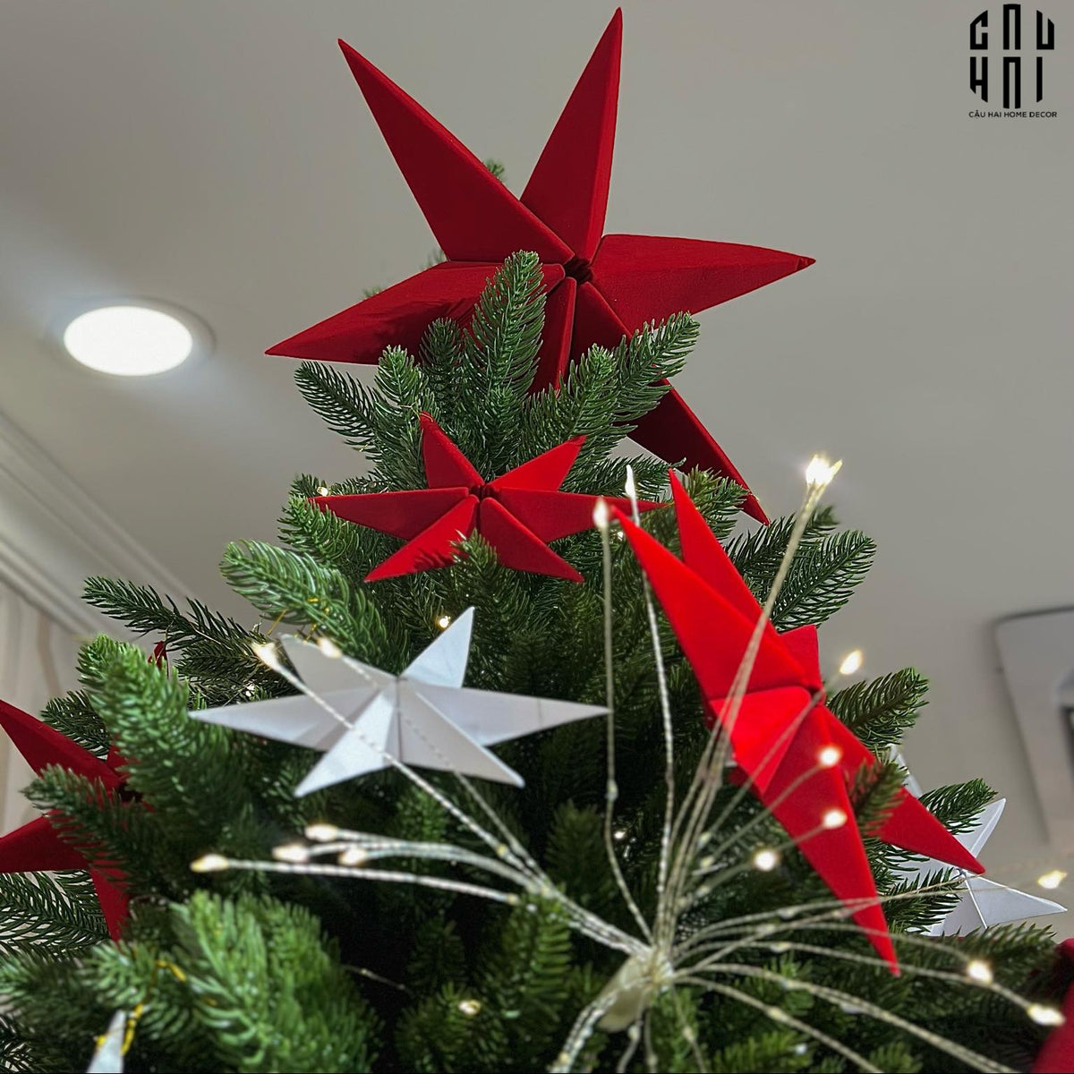 Cây Thông Giáng Sinh - Red Velvet Christmas Tree 2M4-TRANG TRÍ GIÁNG SINH-CẬU HAI HOME DECOR