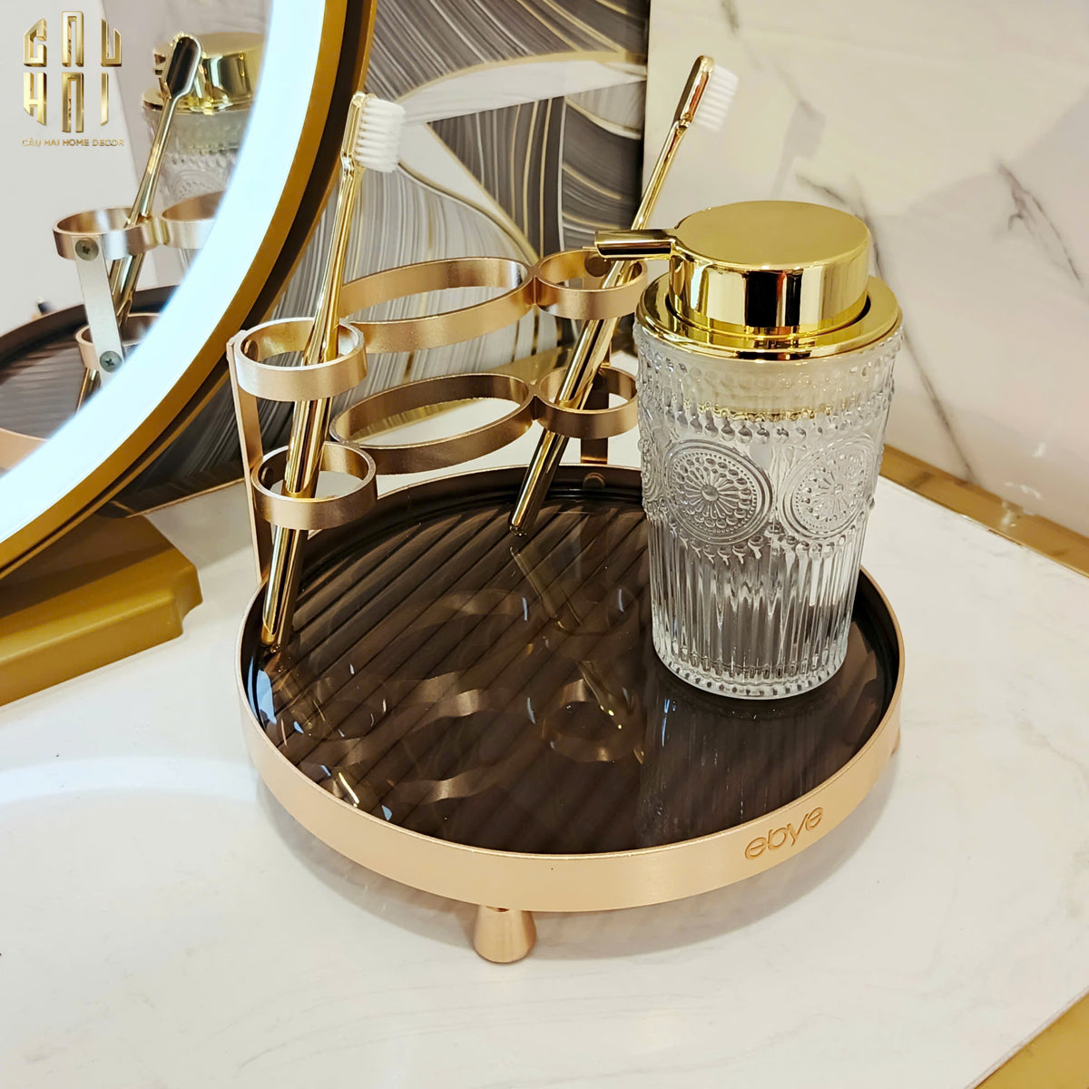 Chai Kit Golden Boheme - Ss22 9x15.5-PHỤ KIỆN NHÀ TẮM-Đối tác tại Trung Quốc theo từng đơn đặt hàng-CẬU HAI HOME DECOR