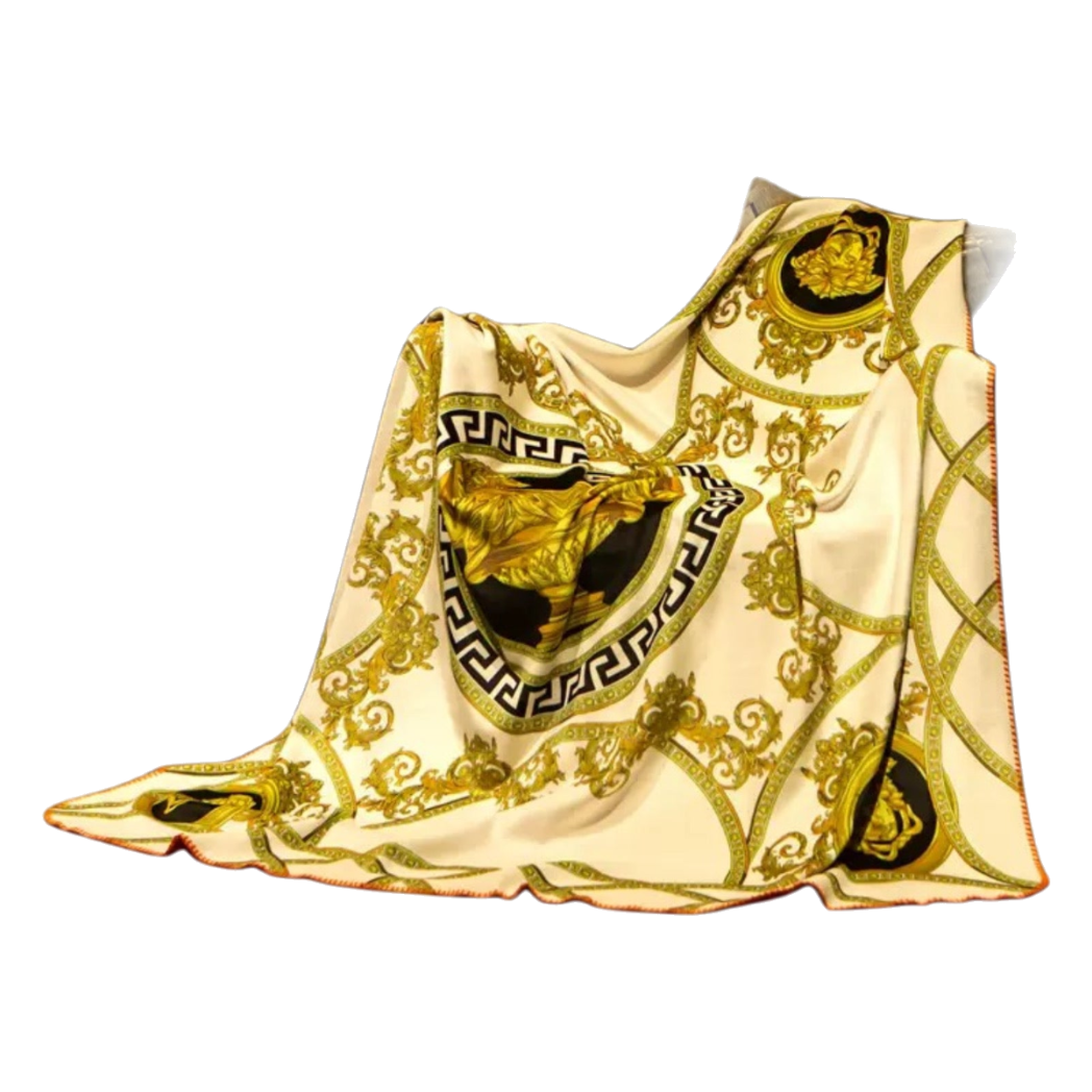Chăn Blanket Velvet Baroque Medusa Ivory 150x150 - Cậu Hai Home Decor