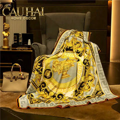 Chăn Blanket Velvet Baroque Platinum 150x150-Chăn Blanket-CẬU HAI HOME DECOR