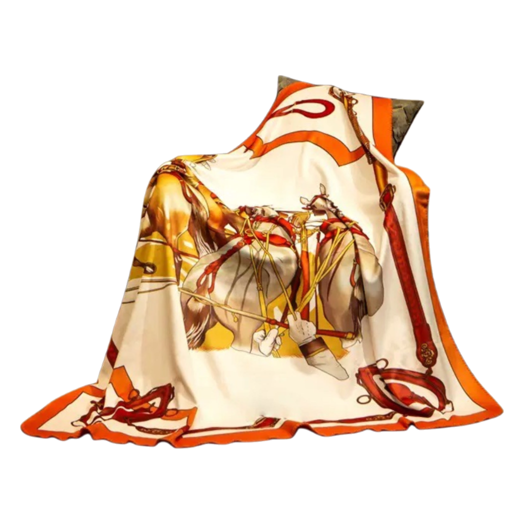 Chăn Blanket Velvet Équestre Saddle Amber 150x150 - Cậu Hai Home Decor