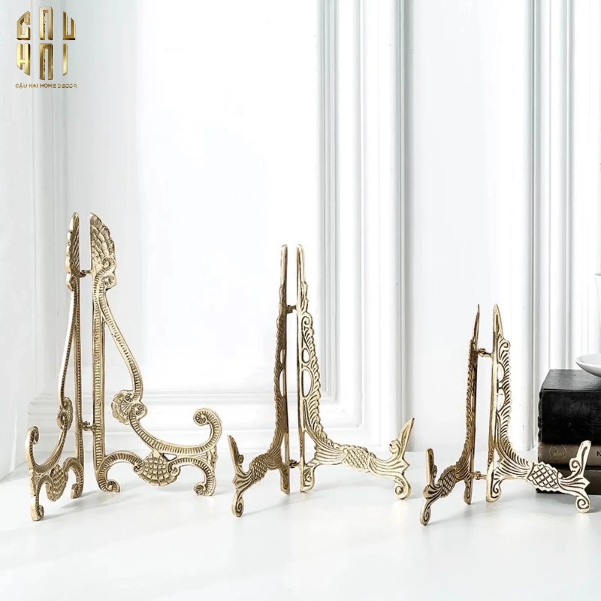 Chân Đỡ Đĩa Đồng Trưng Bày - Plate Stand Cosmo 23x23-SET CHÉN DĨA-CẬU HAI HOME DECOR