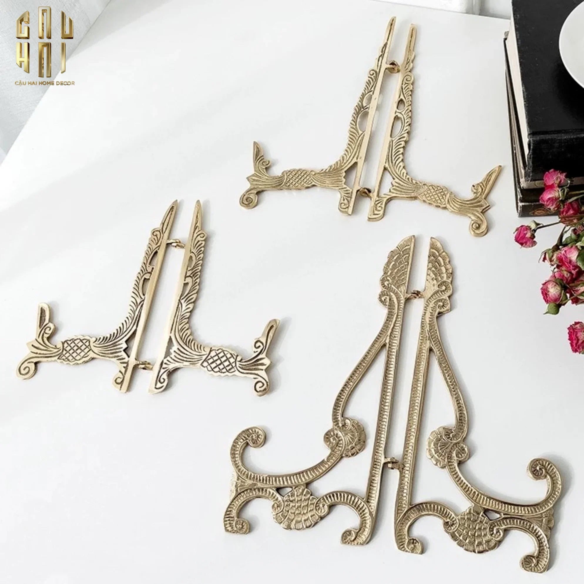 Chân Đỡ Đĩa Đồng Trưng Bày - Plate Stand Cosmo 23x23-SET CHÉN DĨA-CẬU HAI HOME DECOR