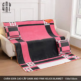 Chăn Sofa Cao Cấp Black & Pink Helios Velvet Blanket 150x150-CHĂN SOFA-CẬU HAI HOME DECOR