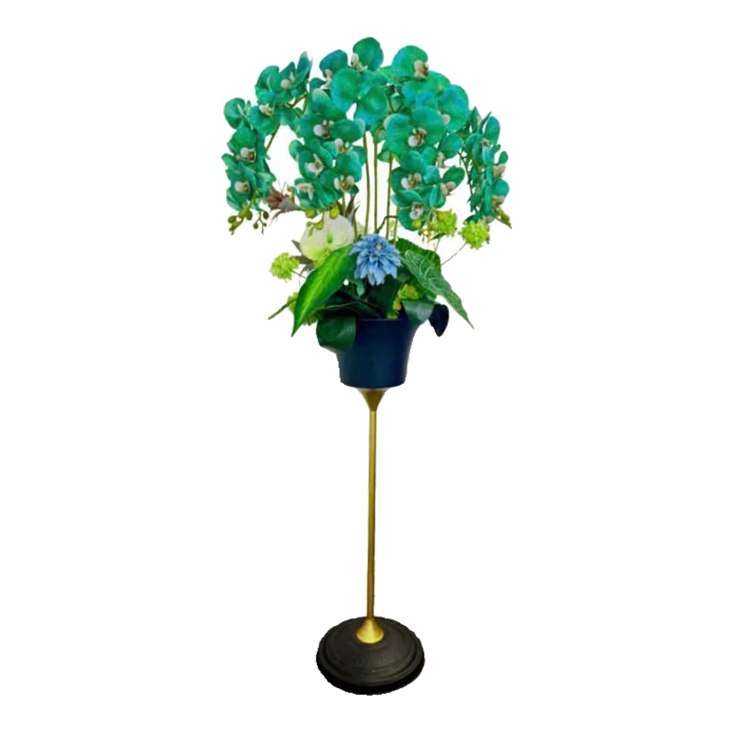 Chậu Hoa Lan Orchid - Emerald Azure Blooming-BÌNH HOA-Đối tác tại Trung Quốc theo từng đơn đặt hàng-CẬU HAI HOME DECOR