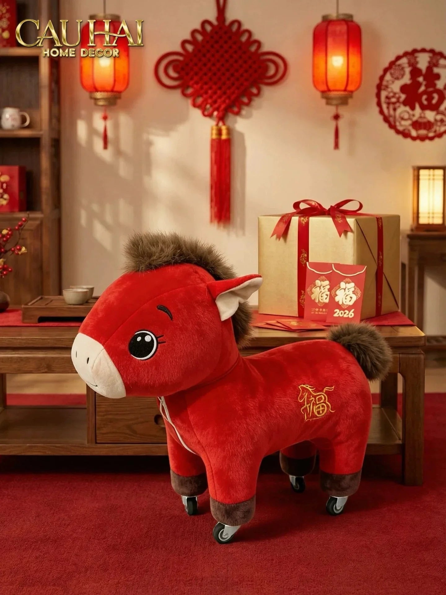 Cheval Enfant Couture – Ngựa Cưỡi Đồ Chơi Nhồi Bông Bọc Nhung Cao Cấp 58x68-ĐỒ CHƠI & THÚ BÔNG-CẬU HAI HOME DECOR