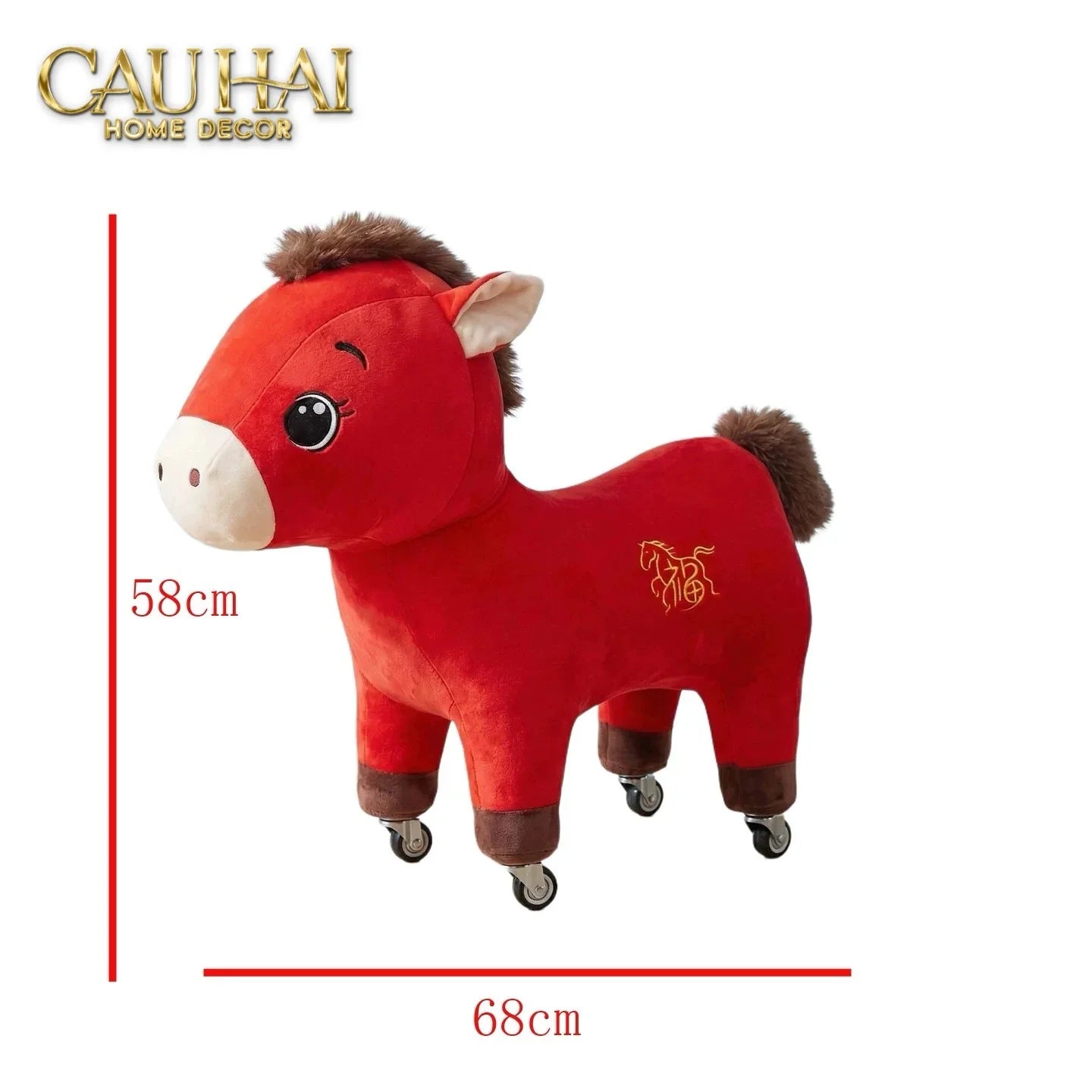 Cheval Enfant Couture – Ngựa Cưỡi Đồ Chơi Nhồi Bông Bọc Nhung Cao Cấp 58x68-ĐỒ CHƠI & THÚ BÔNG-CẬU HAI HOME DECOR