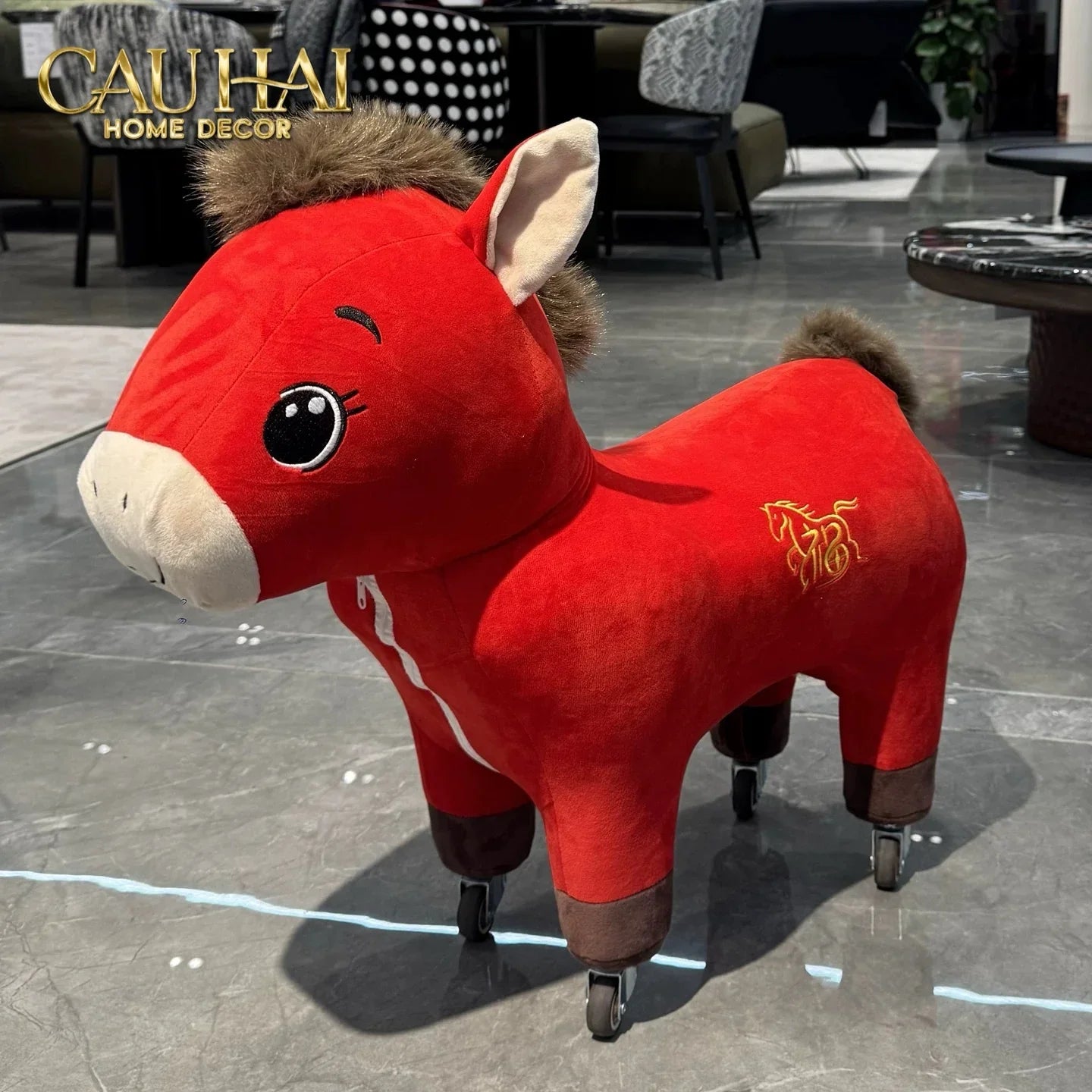 Cheval Enfant Couture – Ngựa Cưỡi Đồ Chơi Nhồi Bông Bọc Nhung Cao Cấp 58x68-ĐỒ CHƠI & THÚ BÔNG-CẬU HAI HOME DECOR