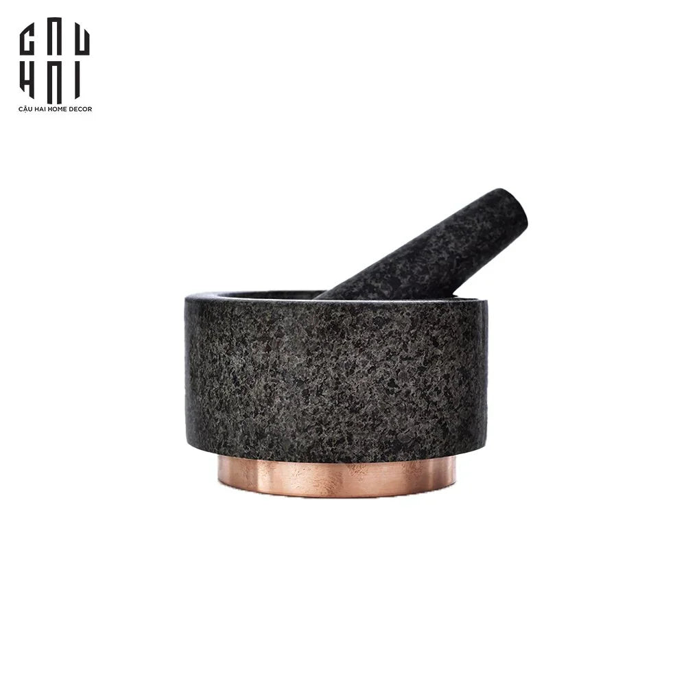 Cối Đá Black Marble Stone Ss25 14x8-PHỤ KIỆN BẾP-CẬU HAI HOME DECOR