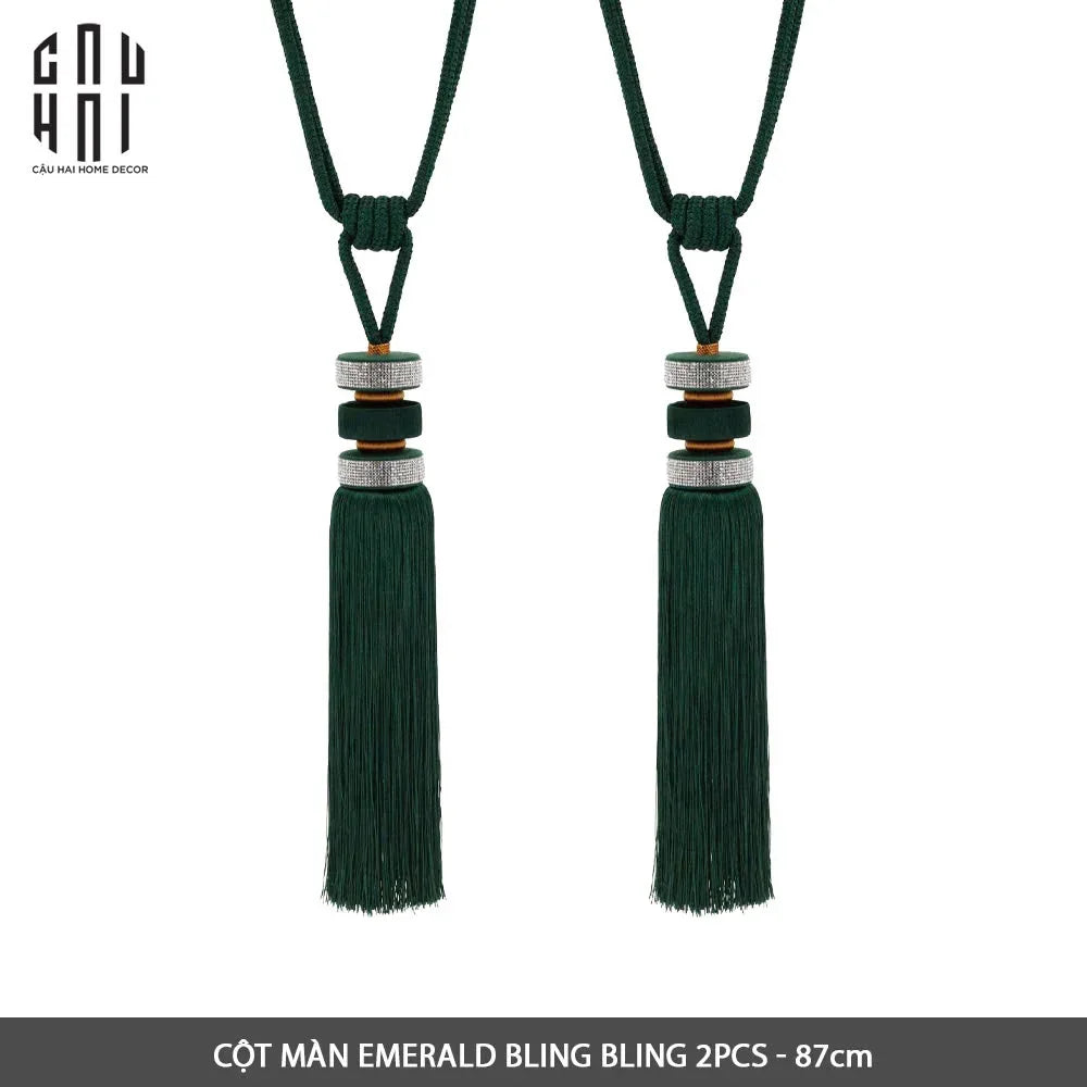 Cột Màn Emerald Bling Bling Tassel Curtain Tieback 2Pcs 8x85-RÈM & MÀN CHE-CẬU HAI HOME DECOR