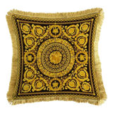 Maison Couture - Vỏ Gối Nhung Chenille Medusa V Class- Crete de Fleur - Noir Gold 45-VỎ GỐI-Đối tác tại Trung Quốc theo từng đơn đặt hàng-CẬU HAI HOME DECOR
