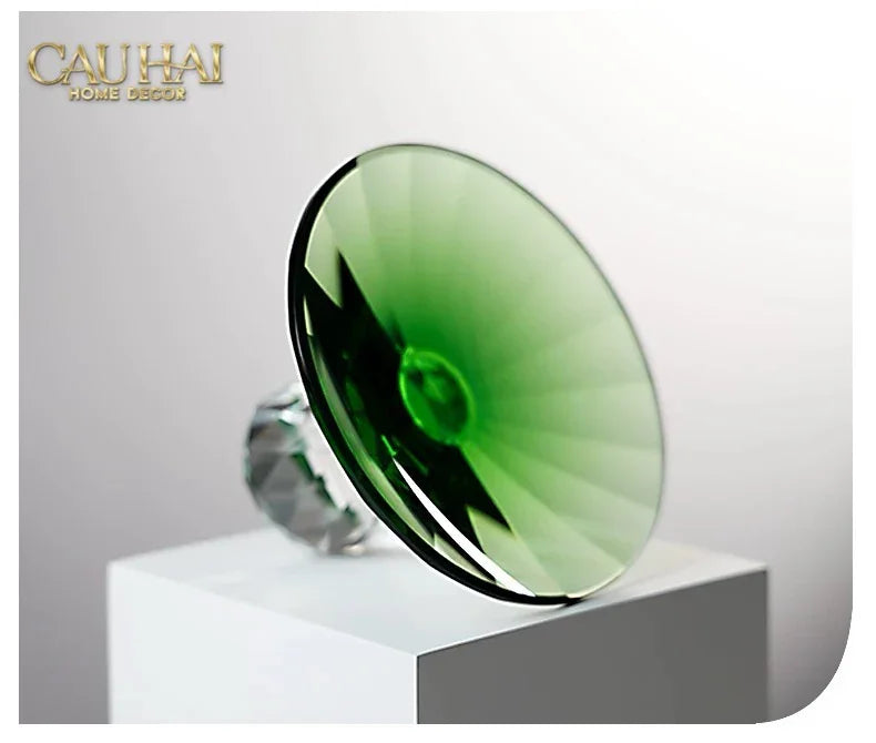 Critalleries Couture - Đĩa Trái Cây Pha Lê Emerald Vert Malachite Fruit Plates 9.5x15-SET CHÉN DĨA-CẬU HAI HOME DECOR