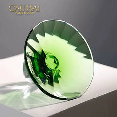 Critalleries Couture - Đĩa Trái Cây Pha Lê Emerald Vert Malachite Fruit Plates 9.5x15-SET CHÉN DĨA-CẬU HAI HOME DECOR
