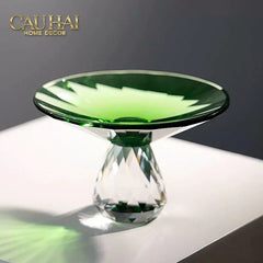 Critalleries Couture - Đĩa Trái Cây Pha Lê Emerald Vert Malachite Fruit Plates 9.5x15-SET CHÉN DĨA-CẬU HAI HOME DECOR