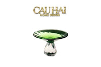 Critalleries Couture - Đĩa Trái Cây Pha Lê Emerald Vert Malachite Fruit Plates 9.5x15-SET CHÉN DĨA-CẬU HAI HOME DECOR