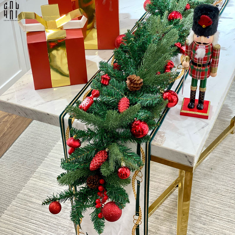 Christmas Pine Branch 2.7m - Red