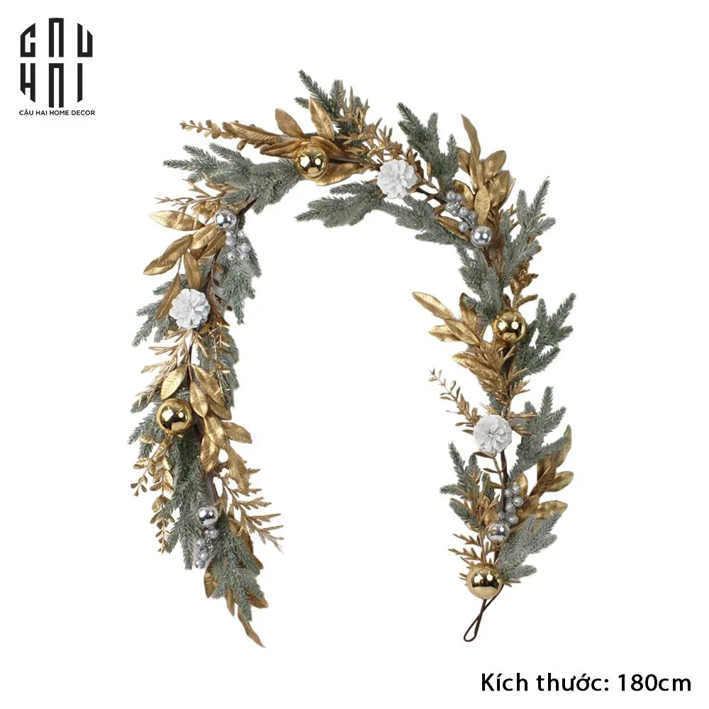 Dây Thông Trang Trí Giáng Sinh - Luxury Christmas Wreath 180cm-TRANG TRÍ GIÁNG SINH-CẬU HAI HOME DECOR
