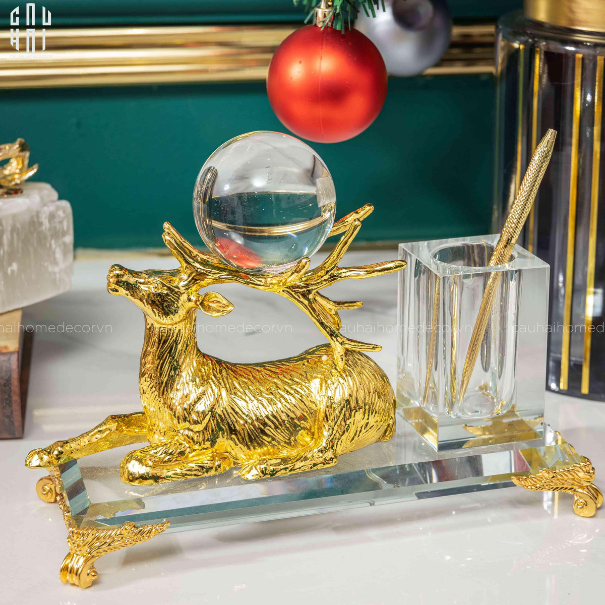 Đế Bút Golden Fortune-PHỤ KIỆN BÀN LÀM VIỆC-Đối tác tại Trung Quốc theo từng đơn đặt hàng-CẬU HAI HOME DECOR