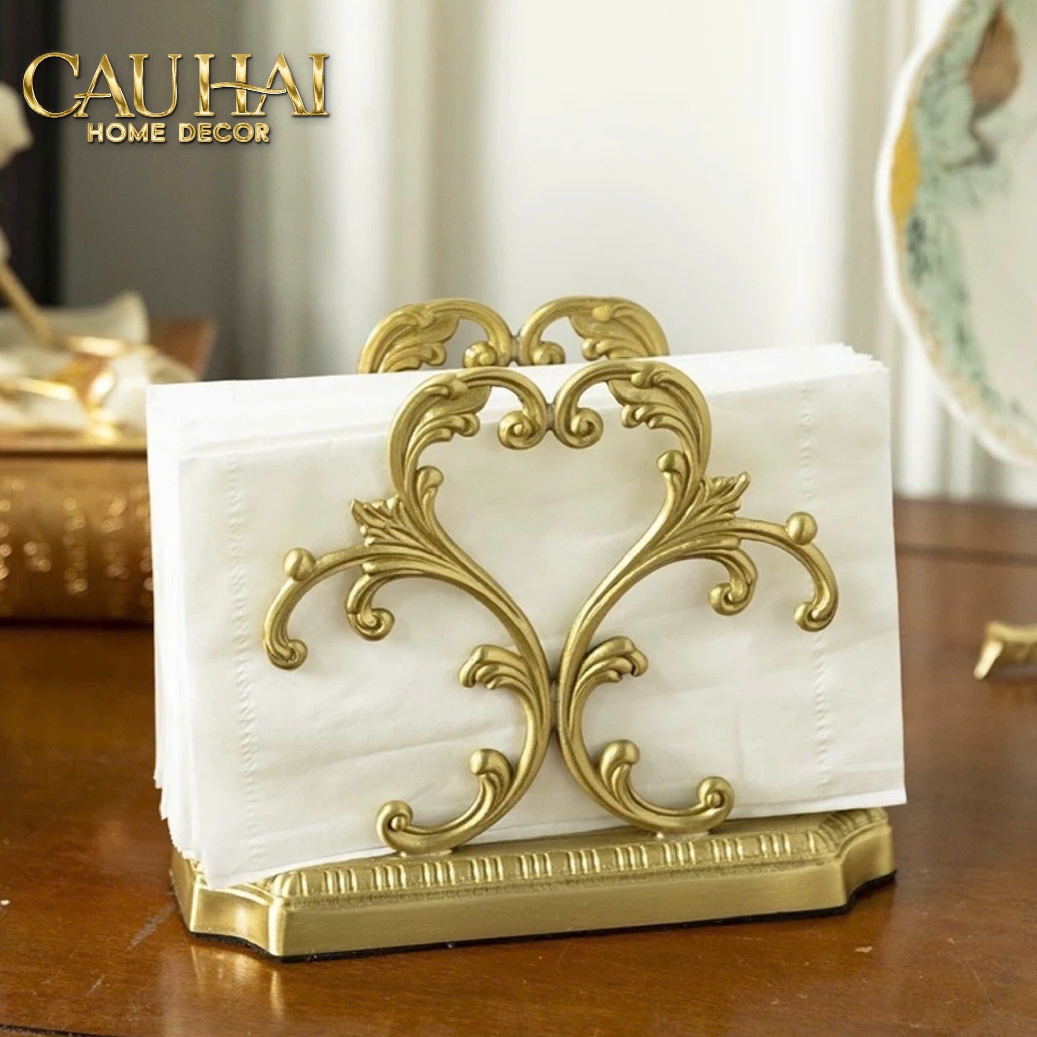 Đế Khăn Giấy Mạ Đồng Brasson Barocco Tissue Holder-HỘP KHĂN GIẤY-CẬU HAI HOME DECOR