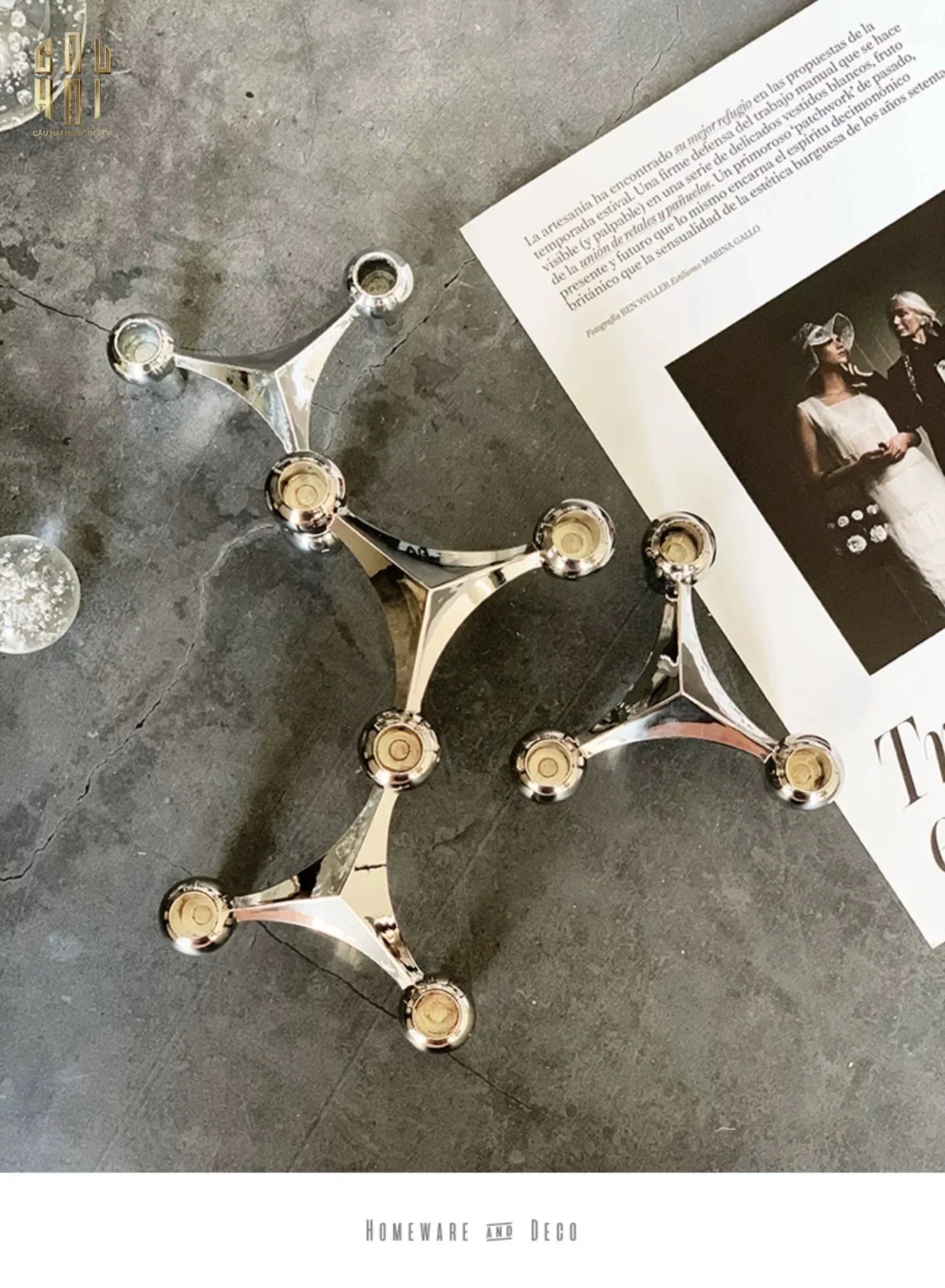 Đế Nến Gilded Hexalink Trilogy Module-ĐẾ NẾN-CẬU HAI HOME DECOR