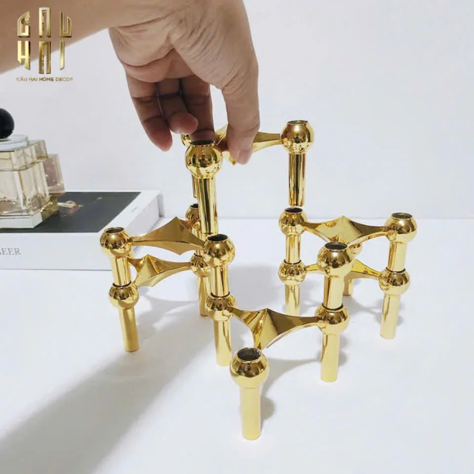 Đế Nến Gilded Hexalink Trilogy Module-ĐẾ NẾN-Đối tác tại Trung Quốc theo từng đơn đặt hàng-CẬU HAI HOME DECOR