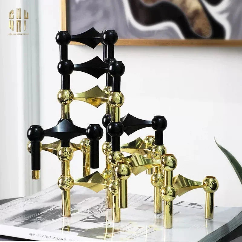 Đế Nến Gilded Hexalink Trilogy Module-ĐẾ NẾN-Đối tác tại Trung Quốc theo từng đơn đặt hàng-CẬU HAI HOME DECOR