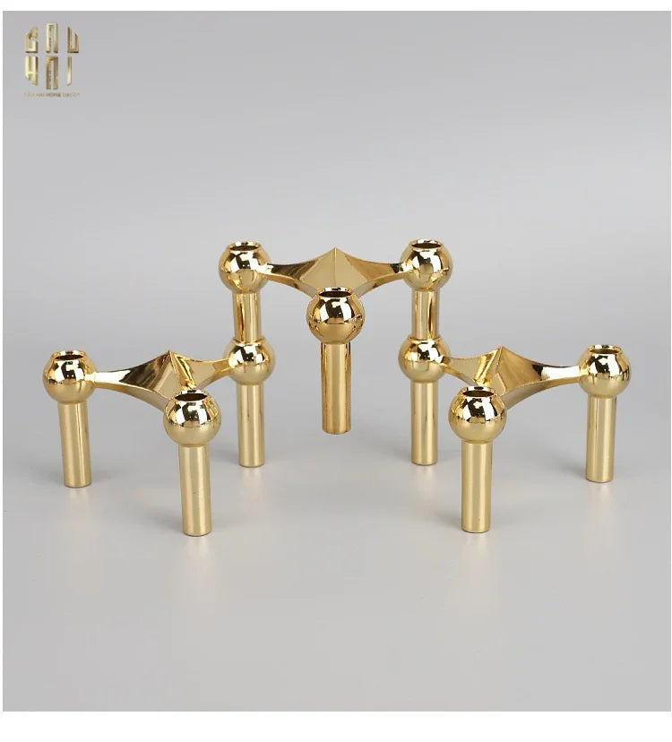 Đế Nến Gilded Hexalink Trilogy Module-ĐẾ NẾN-Đối tác tại Trung Quốc theo từng đơn đặt hàng-CẬU HAI HOME DECOR