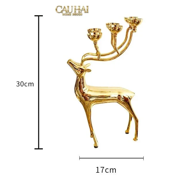 Đế Nến Hươu Lumière Du Cerf – Gilded Candle Holder Antler-ĐÈN TRANG TRÍ-CẬU HAI HOME DECOR