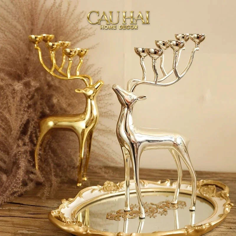 Đế Nến Hươu Lumière Du Cerf – Gilded Candle Holder Antler-ĐÈN TRANG TRÍ-CẬU HAI HOME DECOR