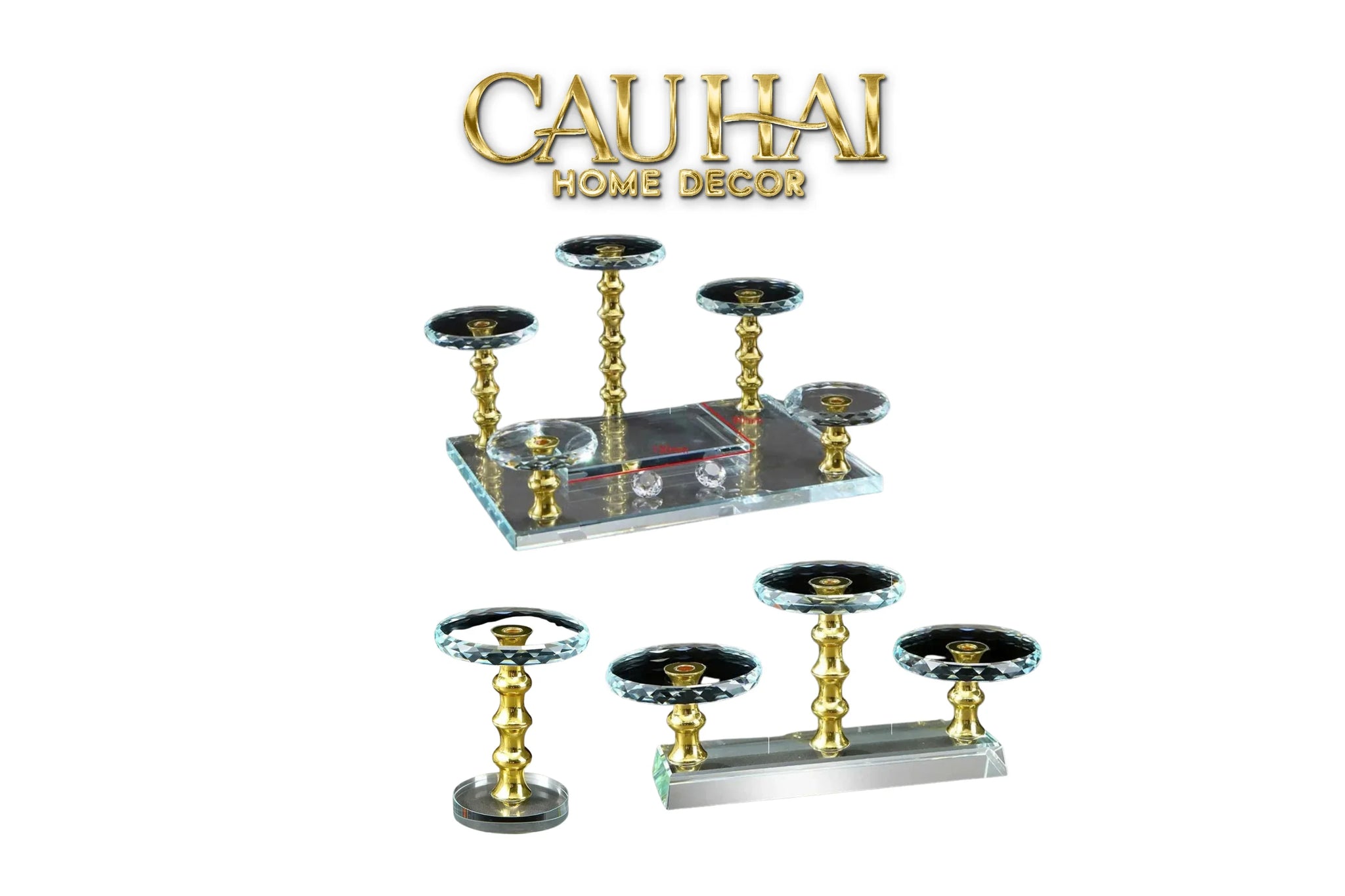 Đế Trụ Trưng Bày Pha Lê 1/3/5 Trụ - Golden Column Cristalleries Display Stand-KỆ TRANG TRÍ-CẬU HAI HOME DECOR