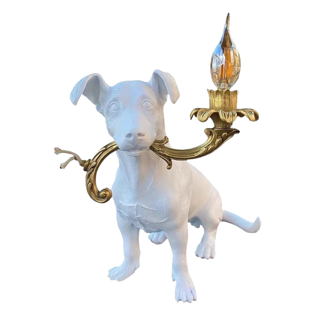 Đèn Bàn Allure Classique Clenching White Puppy Lamp - CẬU HAI HOME DECOR