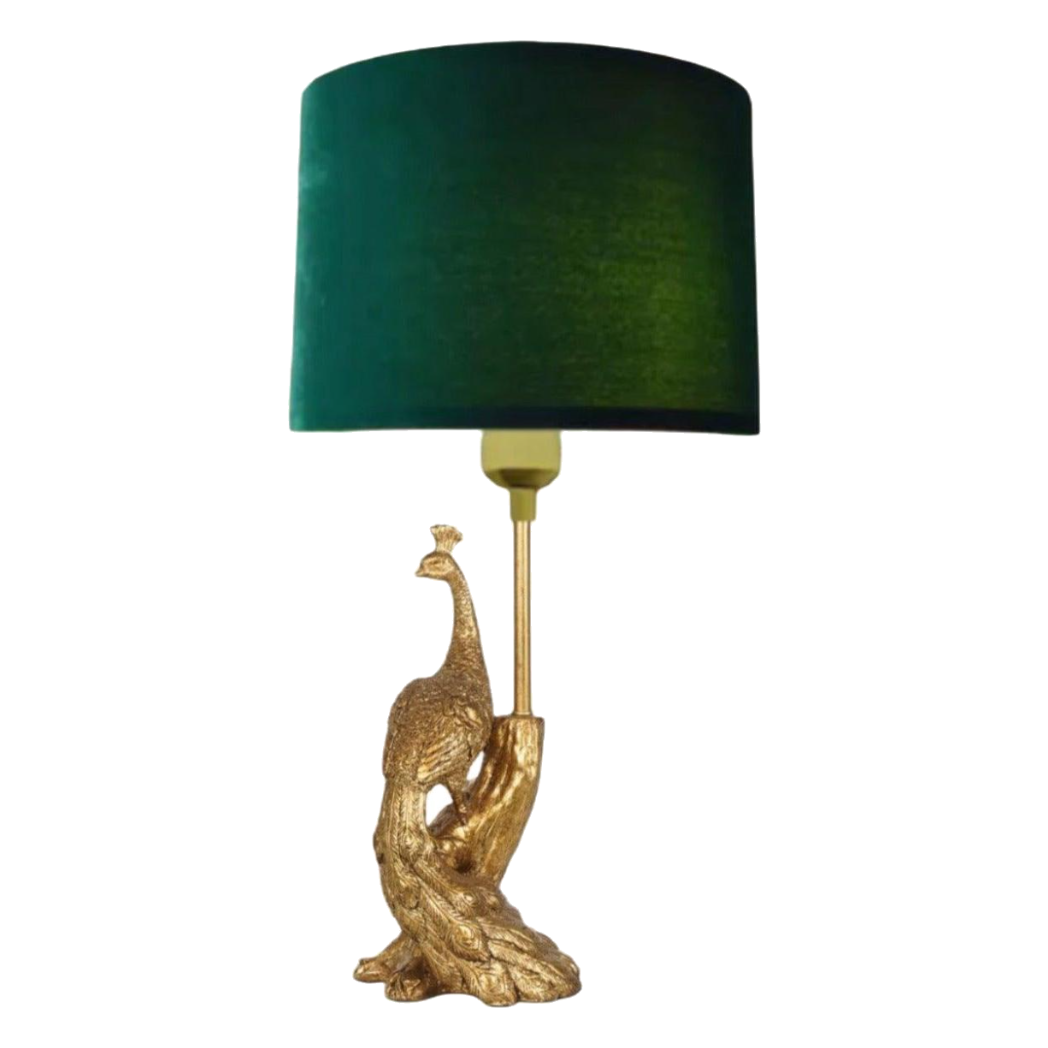 Đèn Bàn Khổng Tước Chụp Nhung Emerald Gold Le Impérial Paon 25x64 - CẬU HAI HOME DECOR