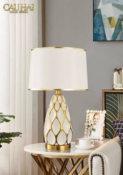 Đèn Bàn Martha - Martha Porcelain Side Table Lamp-ĐÈN BÀN-CẬU HAI HOME DECOR