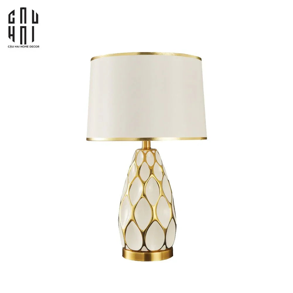 Đèn Bàn Martha - Martha Porcelain Side Table Lamp-ĐÈN BÀN-CẬU HAI HOME DECOR