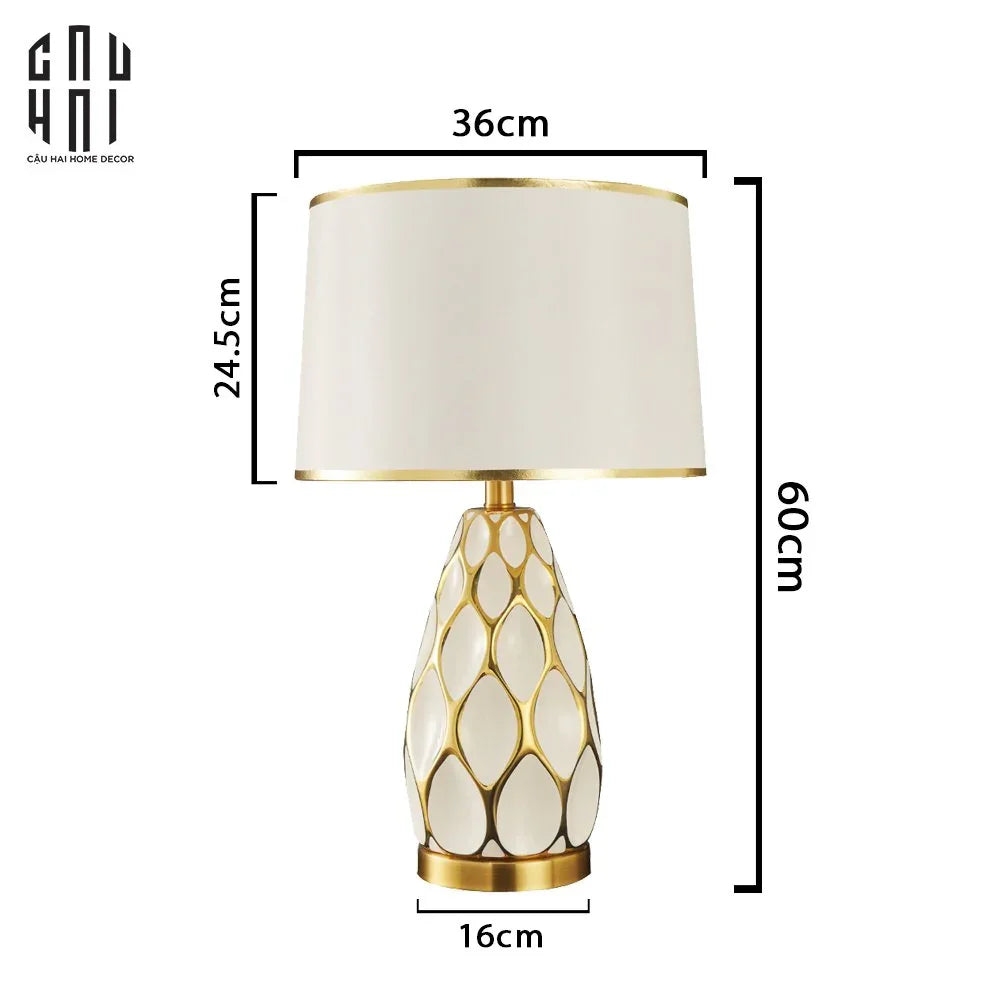 Đèn Bàn Martha - Martha Porcelain Side Table Lamp-ĐÈN BÀN-CẬU HAI HOME DECOR