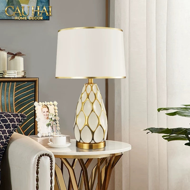 Đèn Bàn Martha - Martha Porcelain Side Table Lamp-ĐÈN BÀN-CẬU HAI HOME DECOR