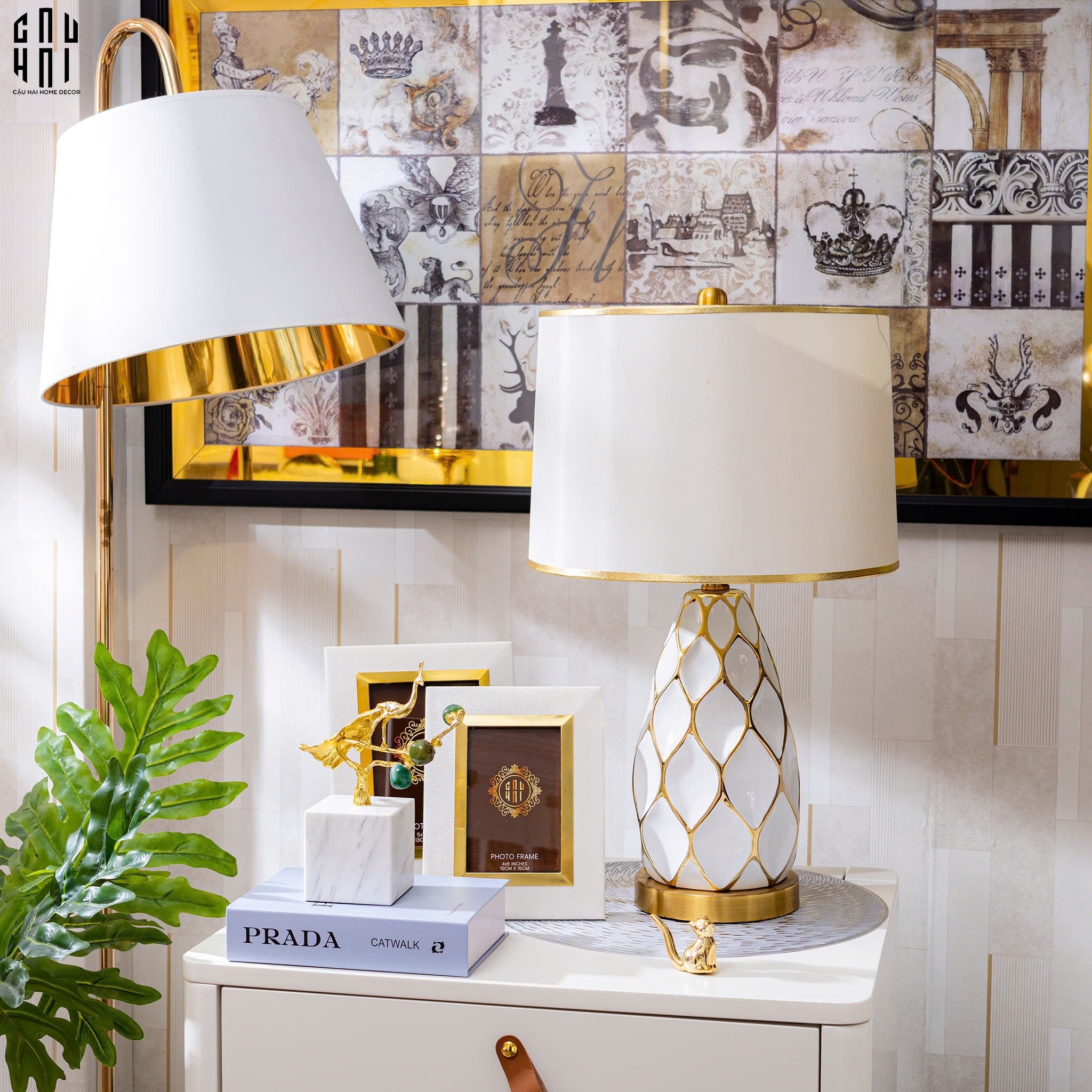 Đèn Bàn Martha - Martha Porcelain Side Table Lamp-ĐÈN BÀN-CẬU HAI HOME DECOR