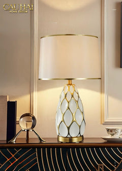 Đèn Bàn Martha - Martha Porcelain Side Table Lamp-ĐÈN BÀN-CẬU HAI HOME DECOR