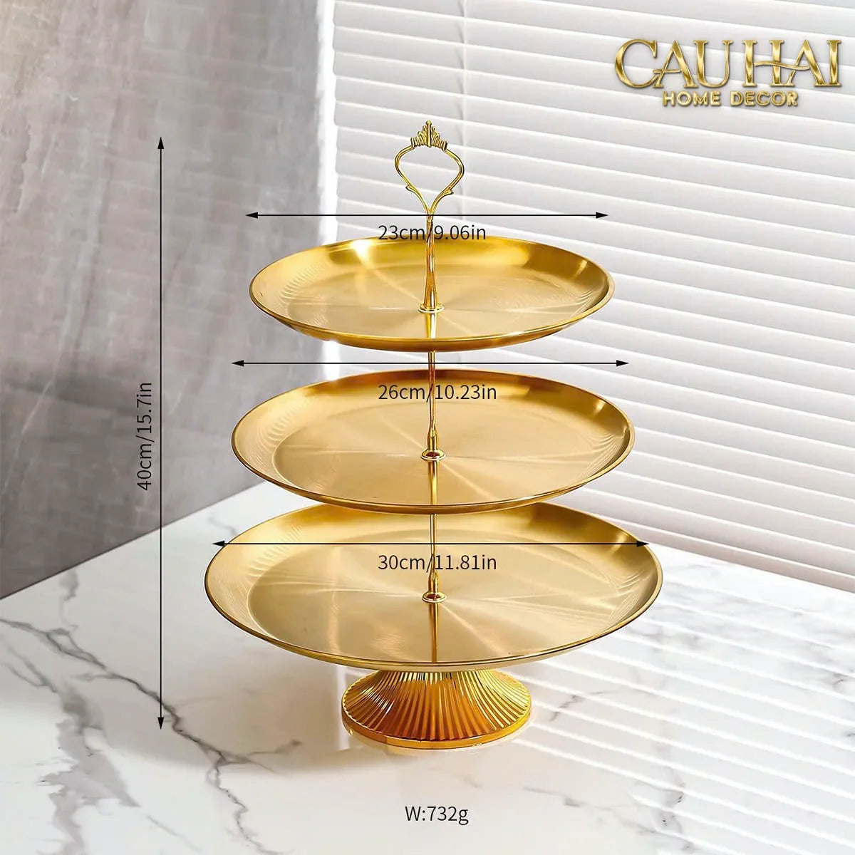 Đĩa 2 Tầng Kim Loại Éclat Lumière Étagère 2 Niveaux-SET CHÉN DĨA-Đối tác tại Trung Quốc theo từng đơn đặt hàng-CẬU HAI HOME DECOR