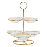 Đĩa Bánh 2 Tầng 6 Ngăn Cristalleries Le Couronne D'Or 33*28
