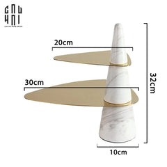 Đĩa Bánh 2 Tầng Marble Maxim Étagère Deux Niveaux H32-SET CHÉN DĨA-CẬU HAI HOME DECOR