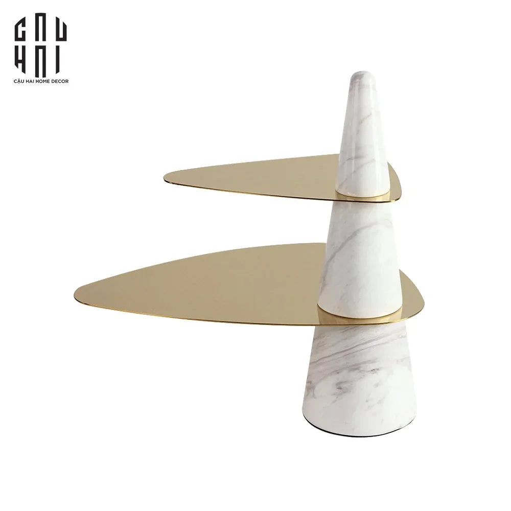 Đĩa Bánh 2 Tầng Marble Maxim Étagère Deux Niveaux H32-SET CHÉN DĨA-CẬU HAI HOME DECOR