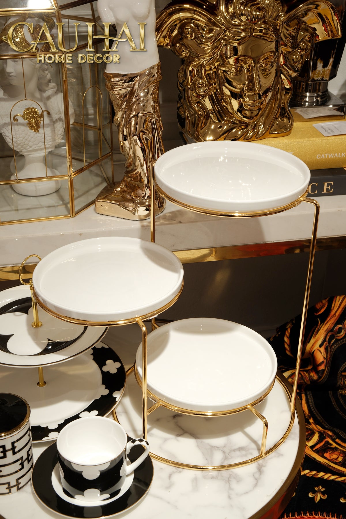Đĩa Bánh 3 Tầng Élégance Three-Tier Dessert Stand-Đĩa bánh tầng-CẬU HAI HOME DECOR-CẬU HAI HOME DECOR