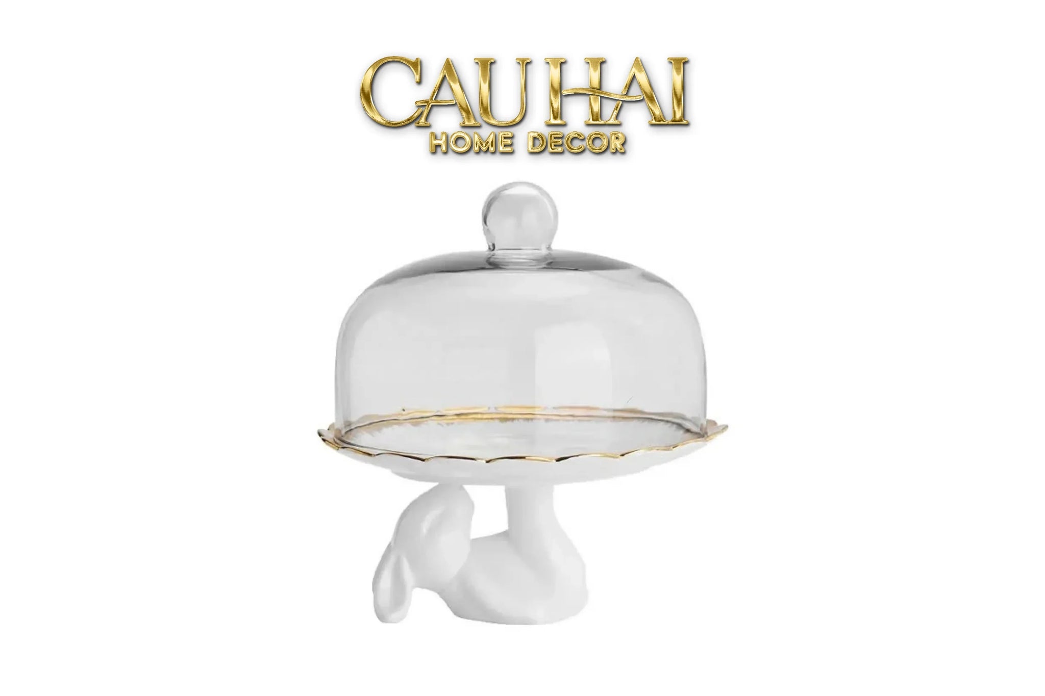 Đĩa Bánh Cloche Lapin Céramique Plateau-SET CHÉN DĨA-CẬU HAI HOME DECOR