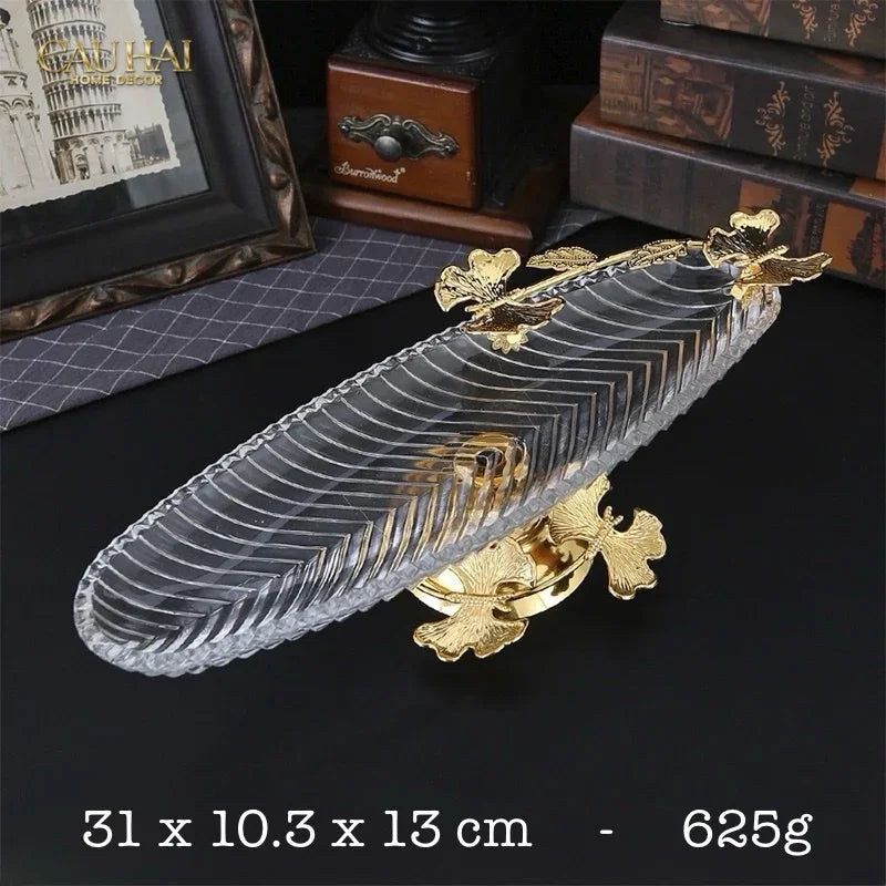 Đĩa Dài Persian Lumière Papillon Crystal Plateau-SET CHÉN DĨA-CẬU HAI HOME DECOR