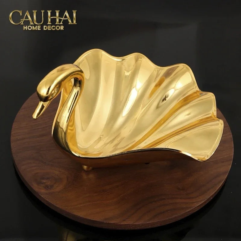 Đĩa Metalic Persian Aurelia D'Or Swan-CẬU HAI HOME DECOR