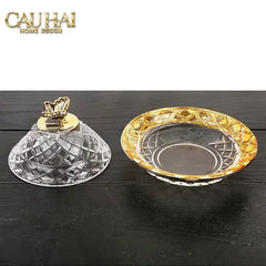 Đĩa Persian Papillon De Bloom Crystal Serving Dish-Hoa Lụa-CẬU HAI HOME DECOR
