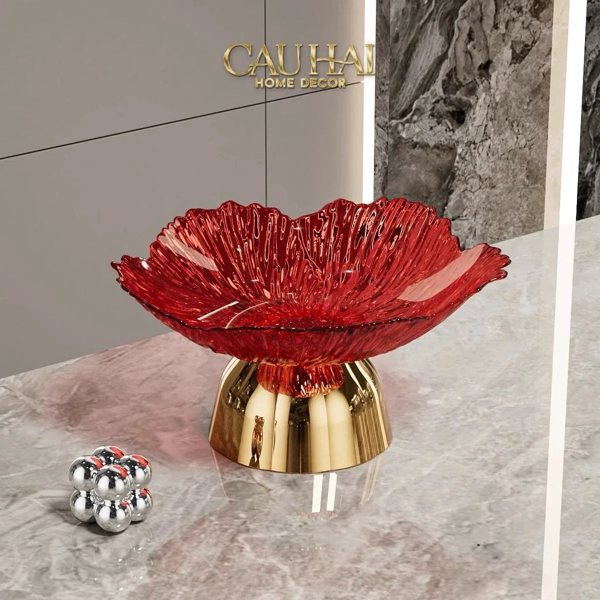 Đĩa Trái Cây Acry - Sunlit Blossom-SET CHÉN DĨA-CẬU HAI HOME DECOR