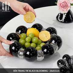 Đĩa Trái Cây Gốm Sứ - Savoir Argent Blooming Fruit Bowl-Hoa Lụa-CẬU HAI HOME DECOR